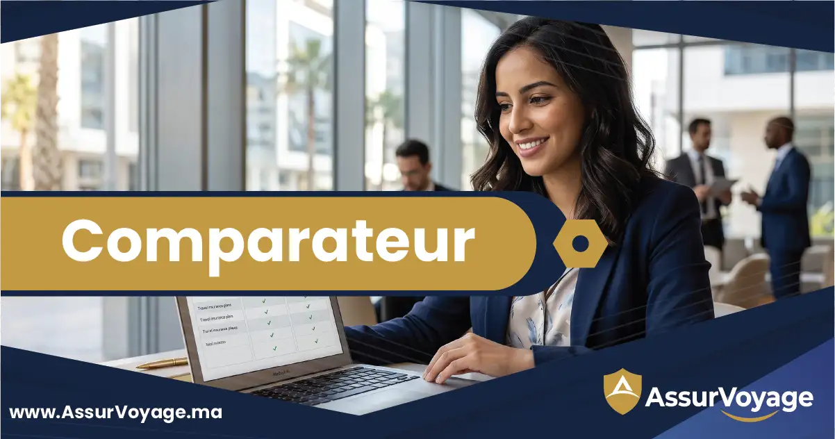 Comparateur assurance voyage Maroc 2026 — plans comparatifs Wafa IMA, RMA, Maroc Assistance, AXA