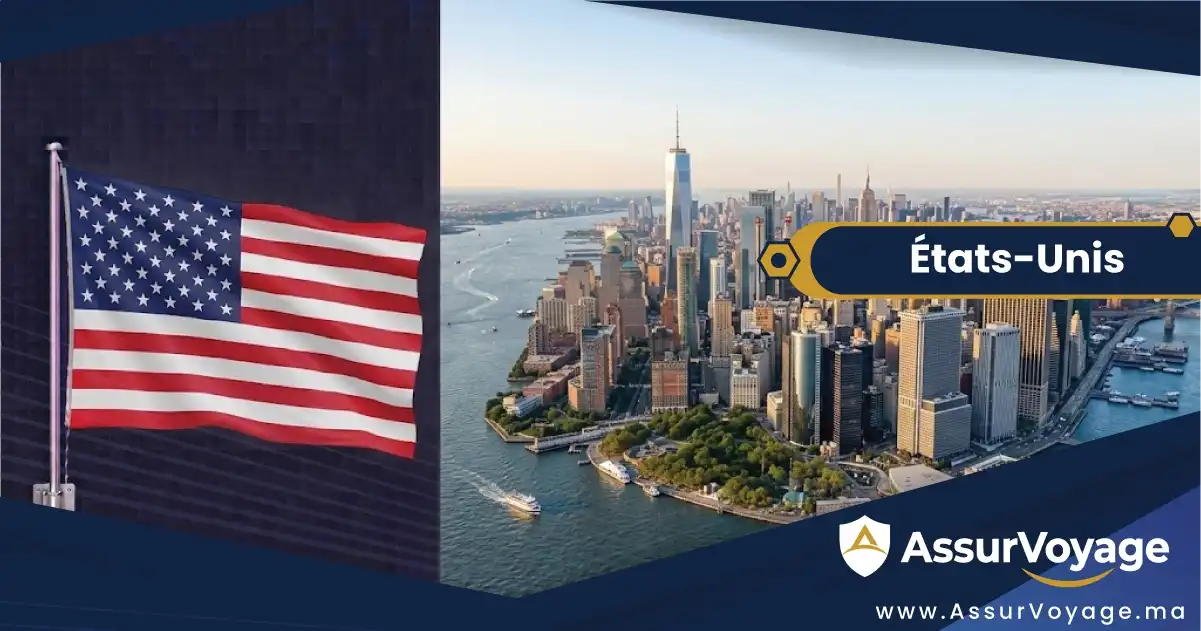 Assurance voyage États-Unis et visa USA pour les Marocains — skyline de Manhattan, New York