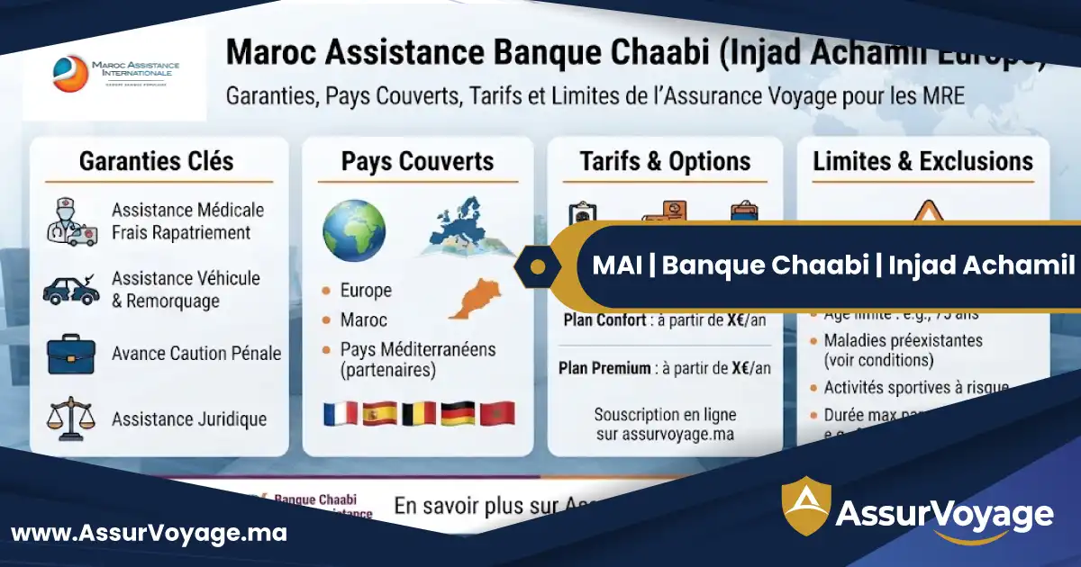 Maroc Assistance Banque Chaabi Injad Achamil et assurance voyage MRE
