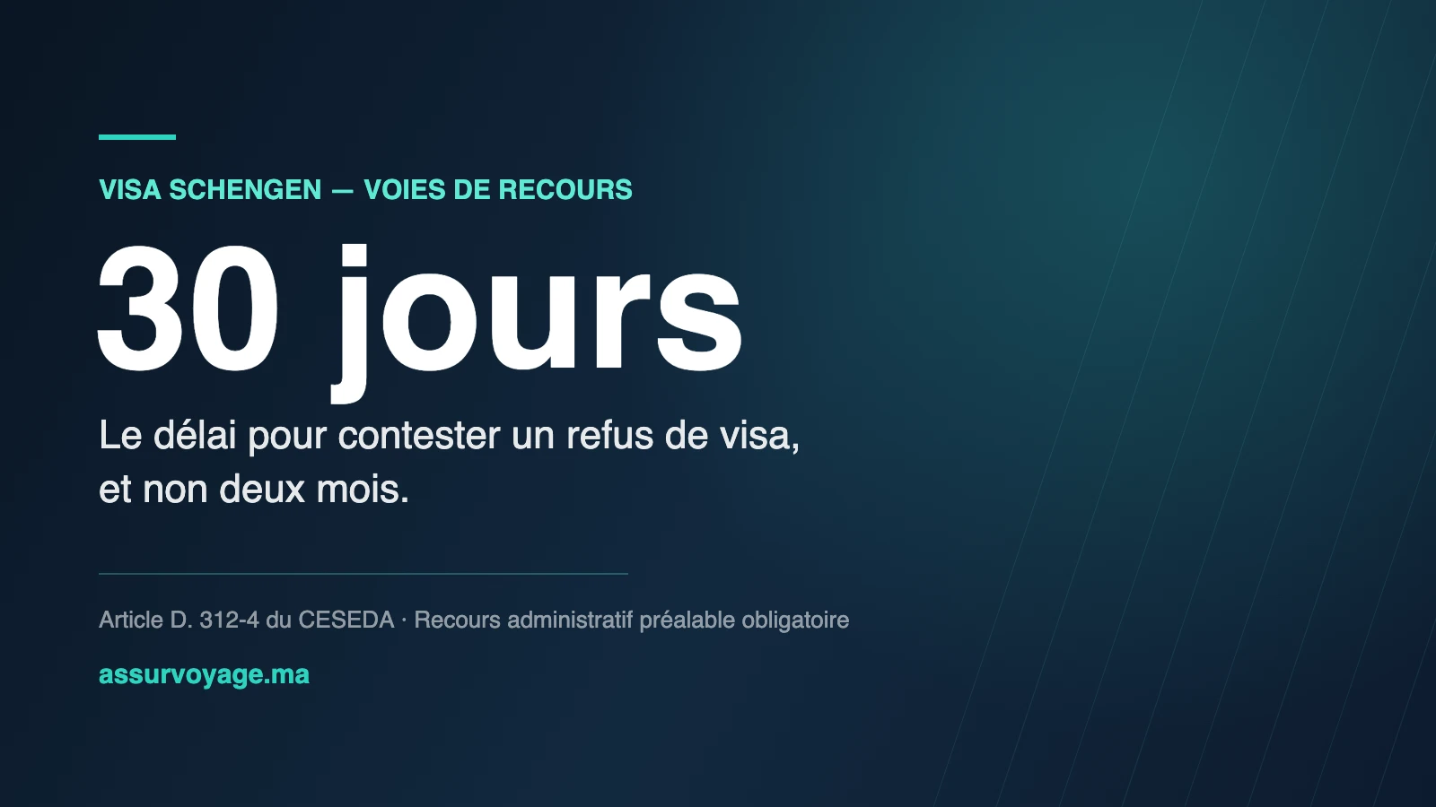 recours refus visa schengen 30 jours