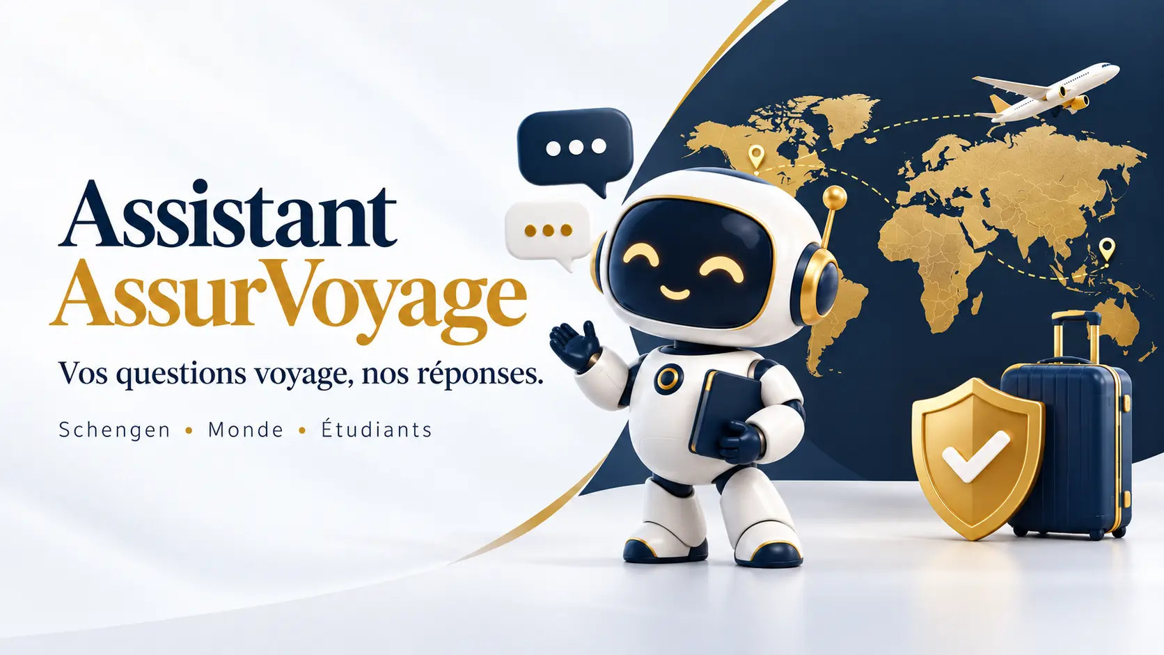 Assistant AssurVoyage : vos questions voyage, nos réponses. Schengen, Monde, Étudiants.